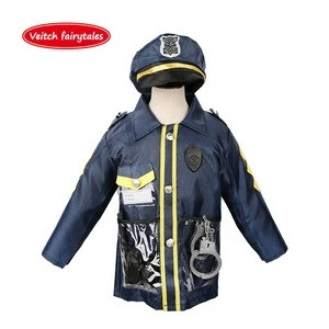 Veitch fairytales Children Halloween Cosplay Deluxe Police Officer Pretend Role Play Cop Costume Toy Set With Badge handcuffs