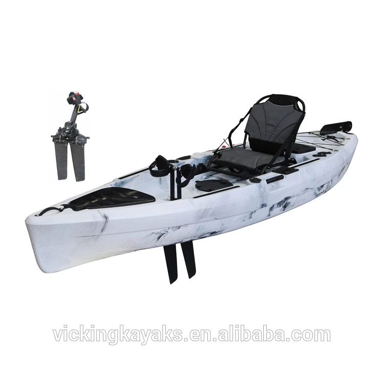 VICKING hot selling 12 ft foot Pedal Drive Single person sit on top fishing kayak canoe Rowing boat kayak for fhising