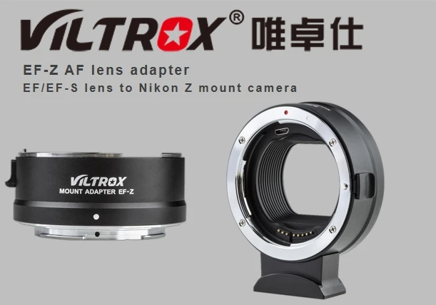 Viltrox EF-Z Lens Mount Adapter Ring Auto Focus Compatible with for Canon EF/EF-S Lenses to Nikon Z6/Z7/Z50 Cameras