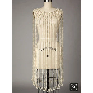 vintage luxury  chain straps pearl dress bridal  body jewelry bridal