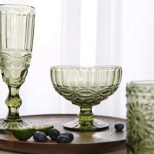 Vintage Style Wholesale Drinkware Black Glassware Champagne Cocktail Cup Colored Glass Goblet Shot Glass