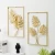 Import Wall Decor Interior Pieces Luxury Display Gold House Wrought Iron Frame Meta Wall Art Hanging Leaf Flower Home Decor from China