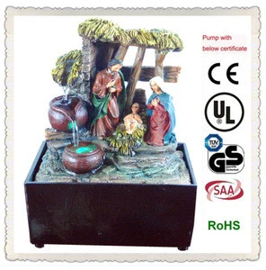 water fountain resin holy family crafts