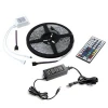 Waterproof 5M 300x5050 SMD RGB LED Strip Light with 44-Button Remote Controller and AC Adapter Set