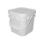Import White Barrels 20 Liter Painting Plastic Storage Pails Square Buckets With Lid And Handle from China