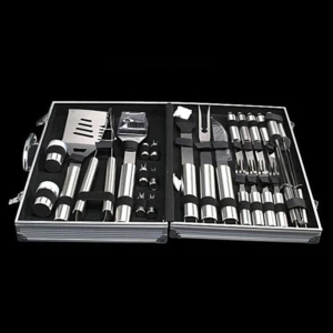 Wholesale 26 piece Stainless Steel BBQ Tools Grill Set with Aluminum Case