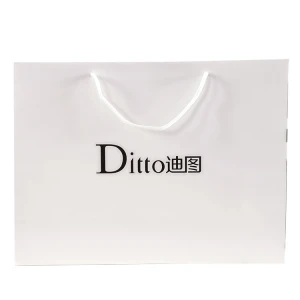 Wholesale and retail square luxury personalized paper bags with customized logo with a handle, Kraft paper bags for gift