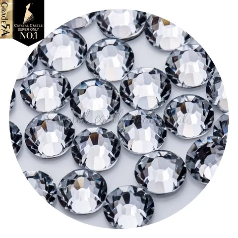 Wholesale apparel accessories 6ss same cut faces clear white crystal strass glass loose hot fix rhinestone