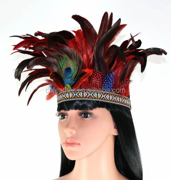 Wholesale Colorful Carnival feather Original Indian headdress / feather headband / feather hair accessories