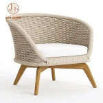 Wholesale Courtyard garden rattan furniture 8cm height cushion garden sets chair beach