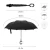 Import Wholesale Custom White Flower Windproof C Handle Car Inverted Reverse Umbrella With Logo from China