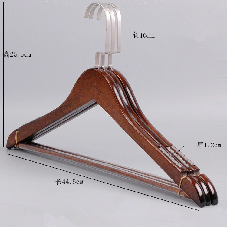 wholesale fashion adult clothing store non-clip vintage solid wood cloth hanger