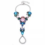 Wholesale Fashion Stone Body Jewelry Anklets Bracelet Hot Selling Barefoot Chain Sandals Rhinestone Crystal Anklet With Toe Ring