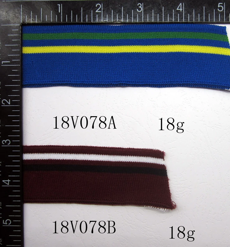 Wholesale good quality stripe flat knit elastic grosgrain Rib collars tape
