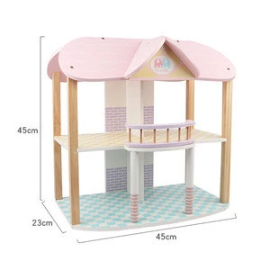 wholesale high quality Kids Wood DollHouse Pretend Toy DIY dollhouse castle wooden