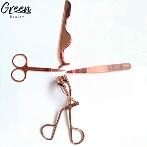 wholesale high quality professional lashes applicator private labels eyelash applicator tweezers set with scissors