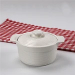 Wholesale Home Cooking Ware Stoneware White Ceramic Casserole Pot