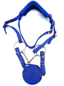 Wholesale Hor se Head Collar Adjustable Horse Riding Equipment Soft Horse Tack Nylon Rope Horse Halter