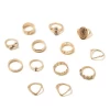Wholesale Jewelry Bohemian Geometric Flower Arrow 13pcs Rhinestone Gold Plated Finger Knuckle Ring Sets For Women