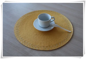Wholesale plastic table placemats material woven round pp placemats