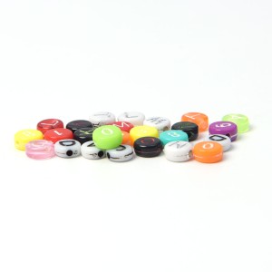 Wholesale Plastic White and Colorful Size Of 7mm Acrylic Letters Beads