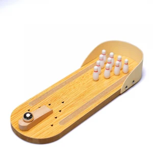 wholesale Portable Mini Wooden Table Game Mini Bowling Game