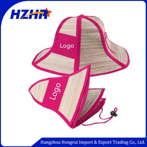 Wholesale promotion customized logo folding 6 panel sun cap visor hat & foldable kids straw hat