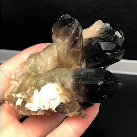 Wholesale Rare Smoky Citrine Clear Quartz Crystal Cluster black cluster smoky crystal cluster
