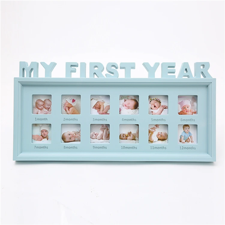 Wholesale standing decorating 12 months My first year baby plastic photo frame