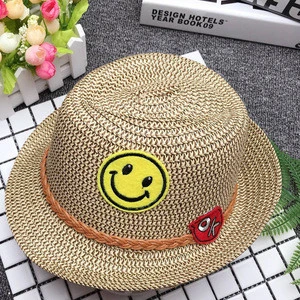 Wholesale Summer Fashion Children Straw Hat Cartoon Leisure Beach Hat Sun Visor Hat For Kids Baby