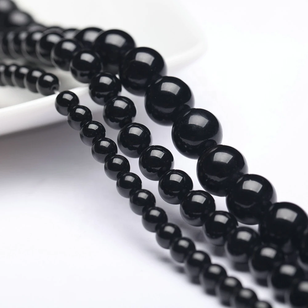 Wholesale Tier A AB+ High Quality Polish Matte Finish Black Agate Natural Stone Loose Round Onyx Beads for DIY Jewelry Making