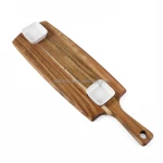 Wholesales Acacia Wood  Cheese Serving Platter Charcuterie Board Acacia Chopping Board with Ceramic Bowls