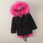 Winter children imitation fur coat boys girl fox fur long coat