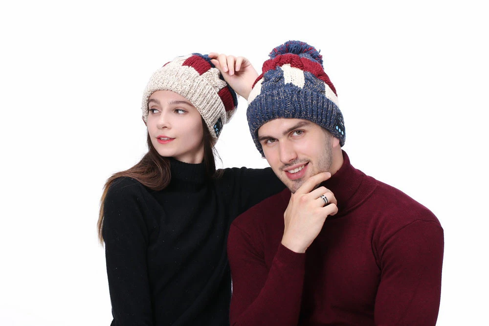 Winter Wireless Hat Headphone Music Audio Hat with Speaker &amp; Mic Knitted Winter Hat