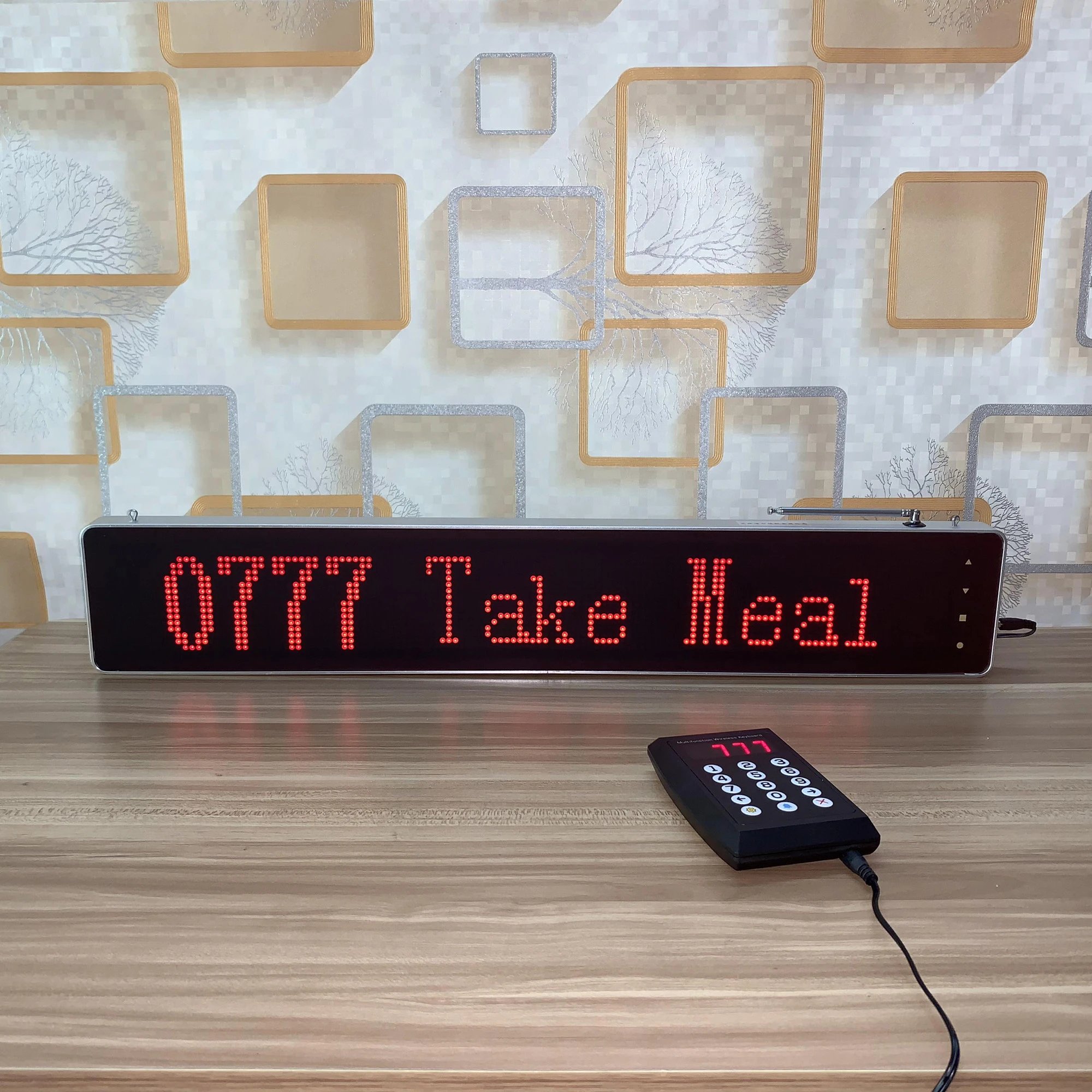 wireless calling system restaurant pager with LED display panel queue management device
