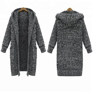 Women Autumn Winter Poncho Christmas Cardigan Pull Oversized Long Hooded Thick Knitted Outwear Sweater