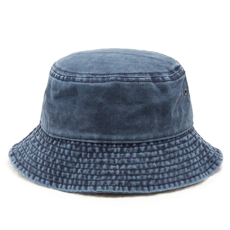Women Fashion Outdoor Washed Cotton Denim Bucket Hat Sun Hat