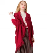 Women Plaid Poncho Pashmina Cotton Shawl Wrap Cape Sweater Knitting Cardigan with Tassel Ladies Shawl Winter as PIC, Customized