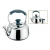 Import Wood grain bakelite handle stainless steel whistling water tea kettle from China