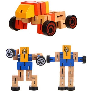 Wood Robot Wooden Childrens Toys And More Mobile Phone Shelves Multifunction Cube Toys
