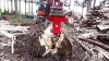 Wood splitting machine forestry attachment hydraulic screw log splitter