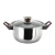 Import wooden color handle stock pot sets stainless steel saucepan milk pot with glass lid from China