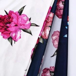 Woven flower textile print rayon dty casual dresses spandex fabric stretch