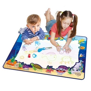 Xmas Gift Educational Toys 100*80cm Water Drawing Mat Water Painting Reuse Color Doodle Mat Bring Pens Aqua Magic Mat for Kids
