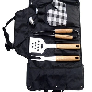 Yangjiang wholesale bbq grill glove tool set with apron korean bbq grill tool