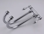 Zinc double spout upc nsf 61-9 3 way wall mounted kitchen faucet