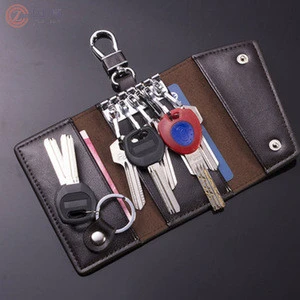 Zipper mini coin purse Vintage genuine leather key holder wallet men accessories real leather wallet key wallet