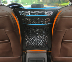 Storage net pocket between car seats