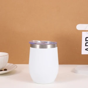 12 oz Stainless Steel Beer Thermos Mug Tumbler With Lid Travel Office Double Wall Vacuum Insulated Cup