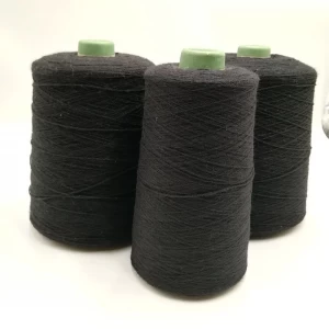 Pure black Nm26/2plies 30% carbon inside staple fiber blended 70% bulky acrylic staple fiber for knitting touchscreen gloves-XT11453